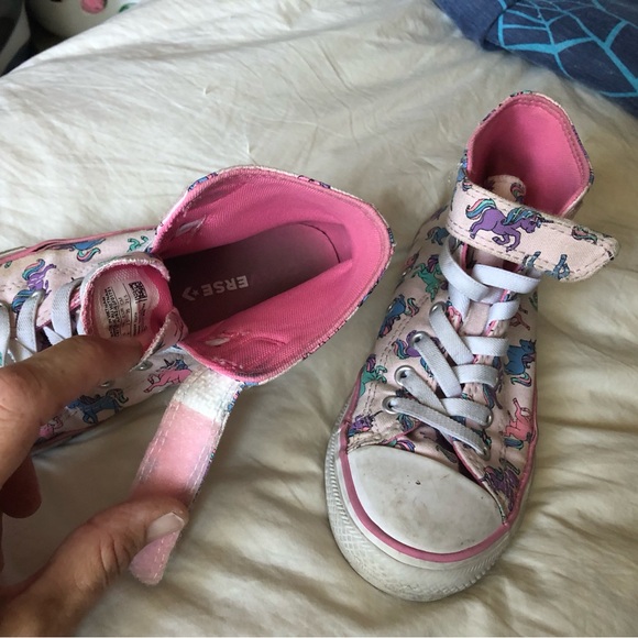 Children Unicorn Pink High Top Converse - Picture 3 of 9